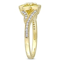Miabella ženska ct žuti safir ct dijamant 10kt žuto zlato cvjetni razdvojeni prsten