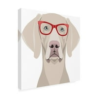 Furbaby podružnice 'weimaraner nose hipsterske naočale 2' platno umjetnost