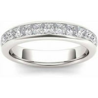 Zaručnički prsten od bijelog zlata od 14 karata s dijamantom izrezanim princezom MPN.