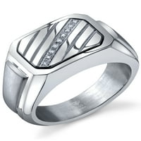 Muški dijamantni naglašeni prsten od nehrđajućeg čelika Tata savršen je poklon za Dan očeva-Muški