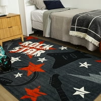 Mohawk Home Rock Star Tiskana tepiha za zatvorenu površinu u crvenoj, 8'x10 '