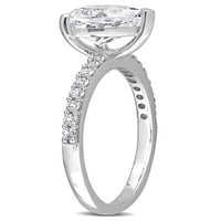 Miabella Women's 2. Carat T.G.W. Srčano izrezano stvoreno bijeli safir 10kt bijelo zlato zaručnički prsten od srca