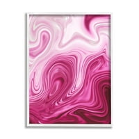 Stupell Pink Mramor Sažetak Sažetak Slikanje bijele uokvirene umjetničke print zidne umjetnosti
