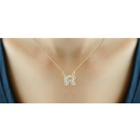 Jewelersclub Accent White Diamond r Početno 14k zlato preko srebrnog privjeska