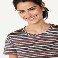 Ženska majica s kratkim rukavima i ošišane hlače za ženske set, veličine S-3x