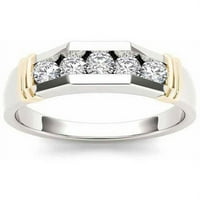Žuti dvobojni muški prsten od bijelog zlata od 14 karata s dijamantom od br.