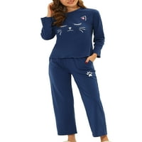 Jedinstvene ponude ženske pidžame noćne odjeće za mačje mačje vrhovi i hlače salon za spavanje
